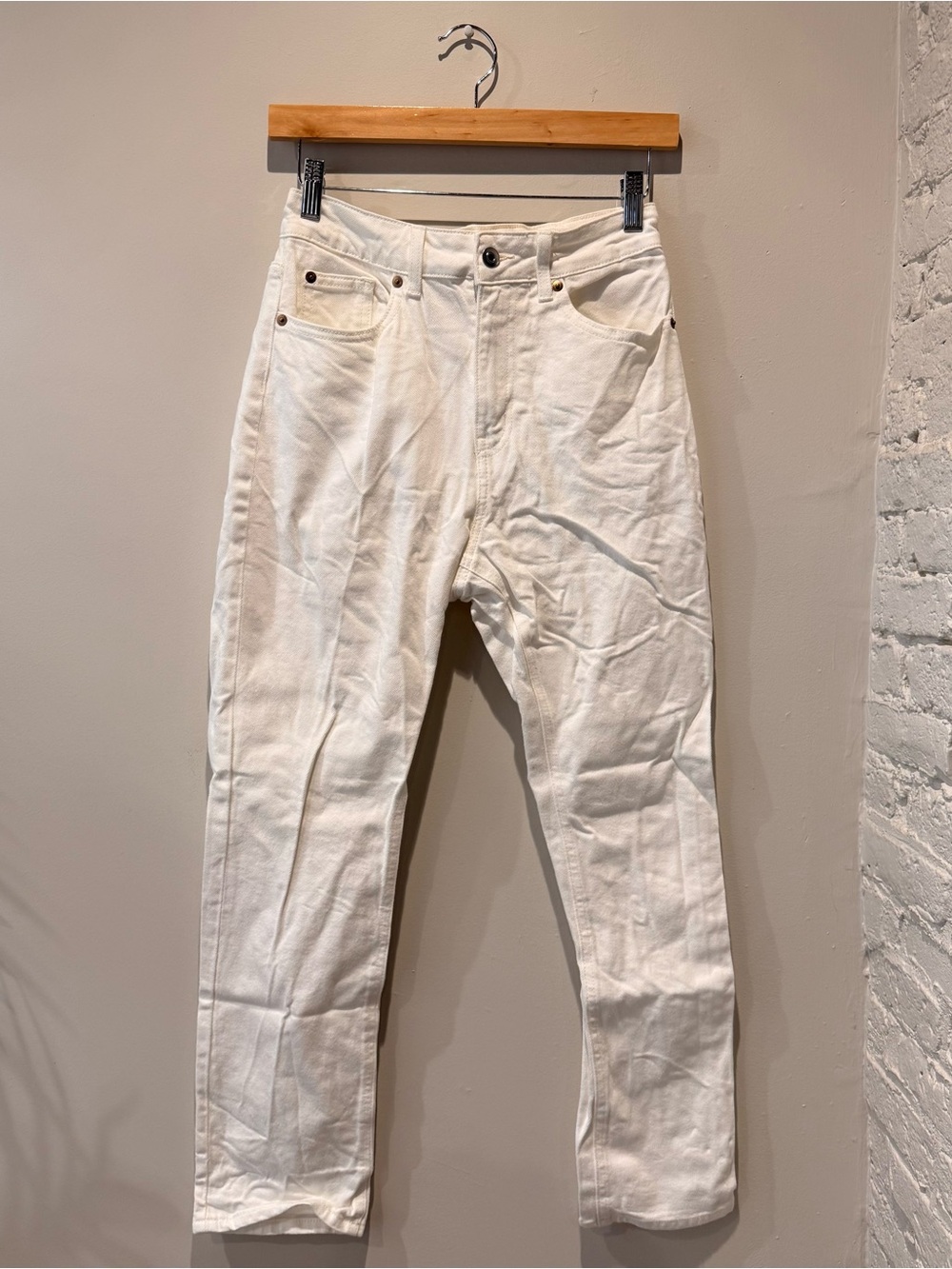H&M White Straight Leg Denim Jeans